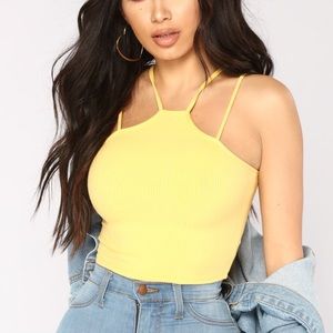 Yellow crop top